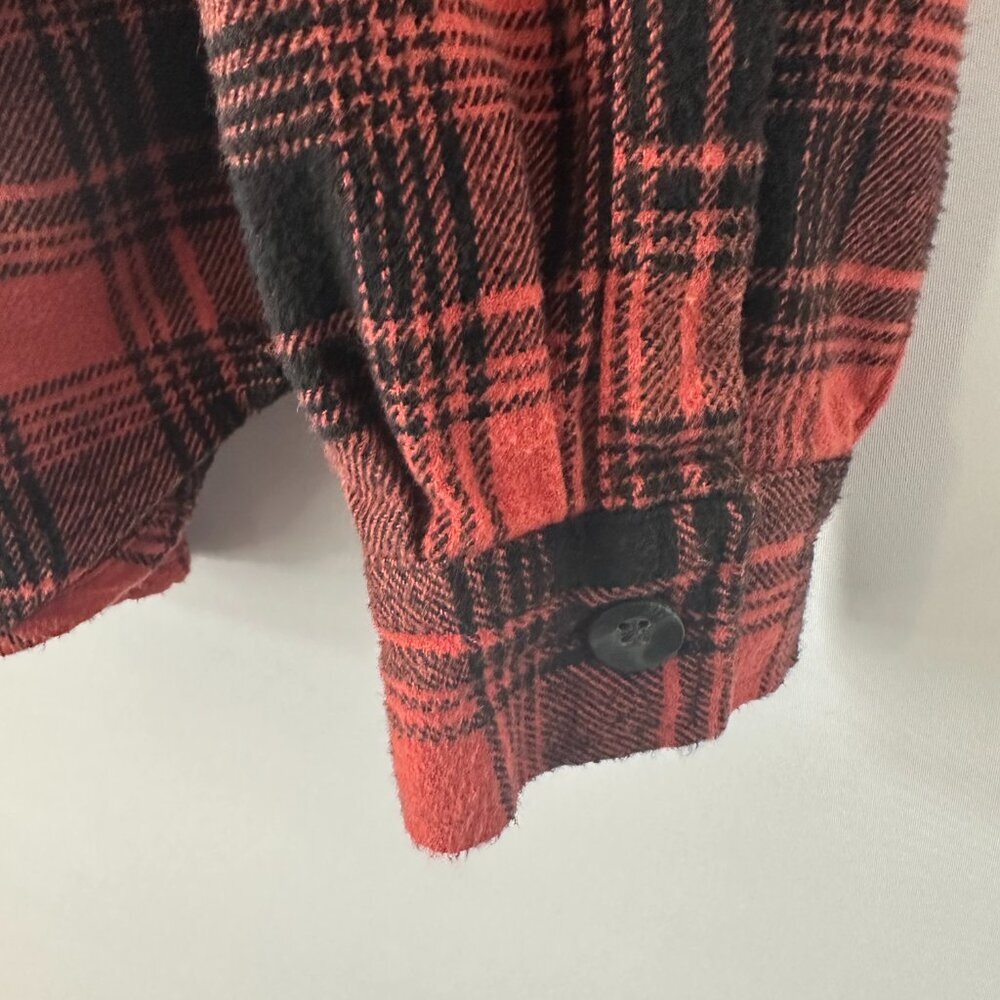 Orange & Black Brahma Medium Flannel Shirt  100% Cotton - Picture 7 of 12